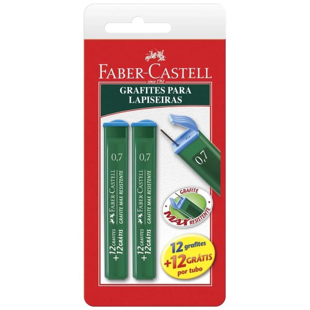 GRAFITE 0.7MM POLYMER 2B 2TB X 12MN FABER-CASTELL (BL.C/02) - imagem 2