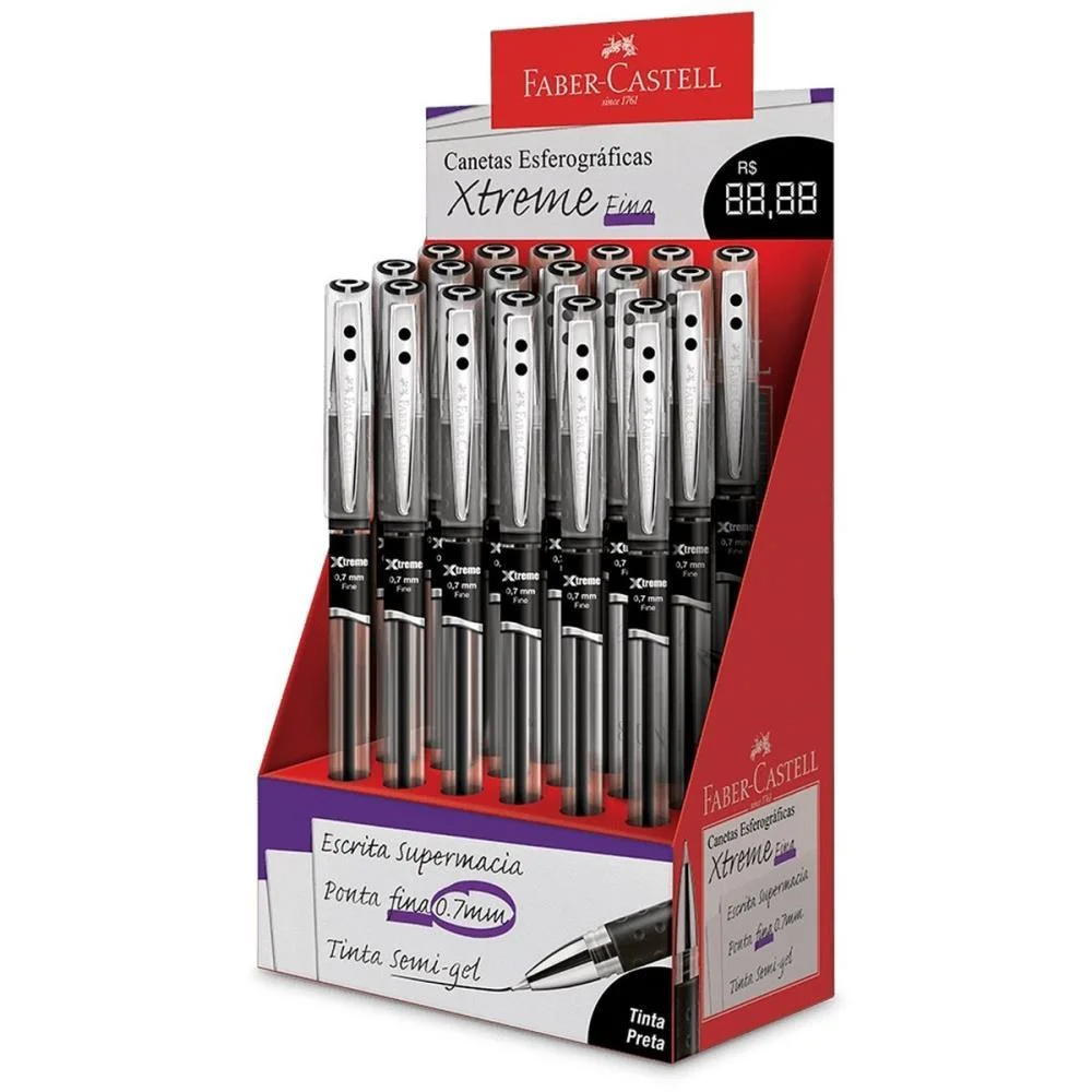 CANETA ESFEROGRAFICA XTREME 0.7MM PRETO FABER-CASTELL (DP.C/18) - imagem 4