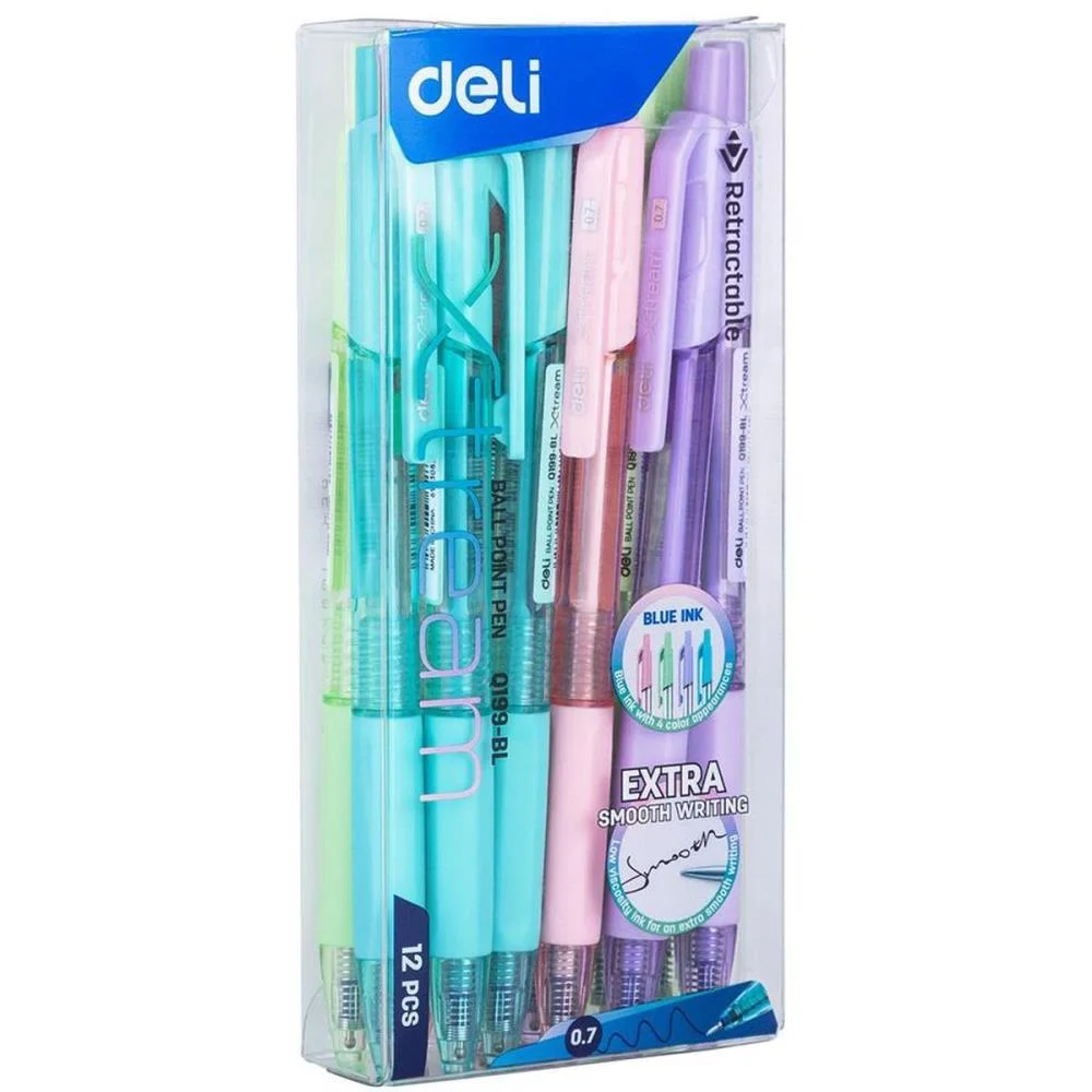 CANETA ESFEROGRAFICA XTREAM PONTA MINI 0,7MM DELI (CX.C/12) - imagem 2