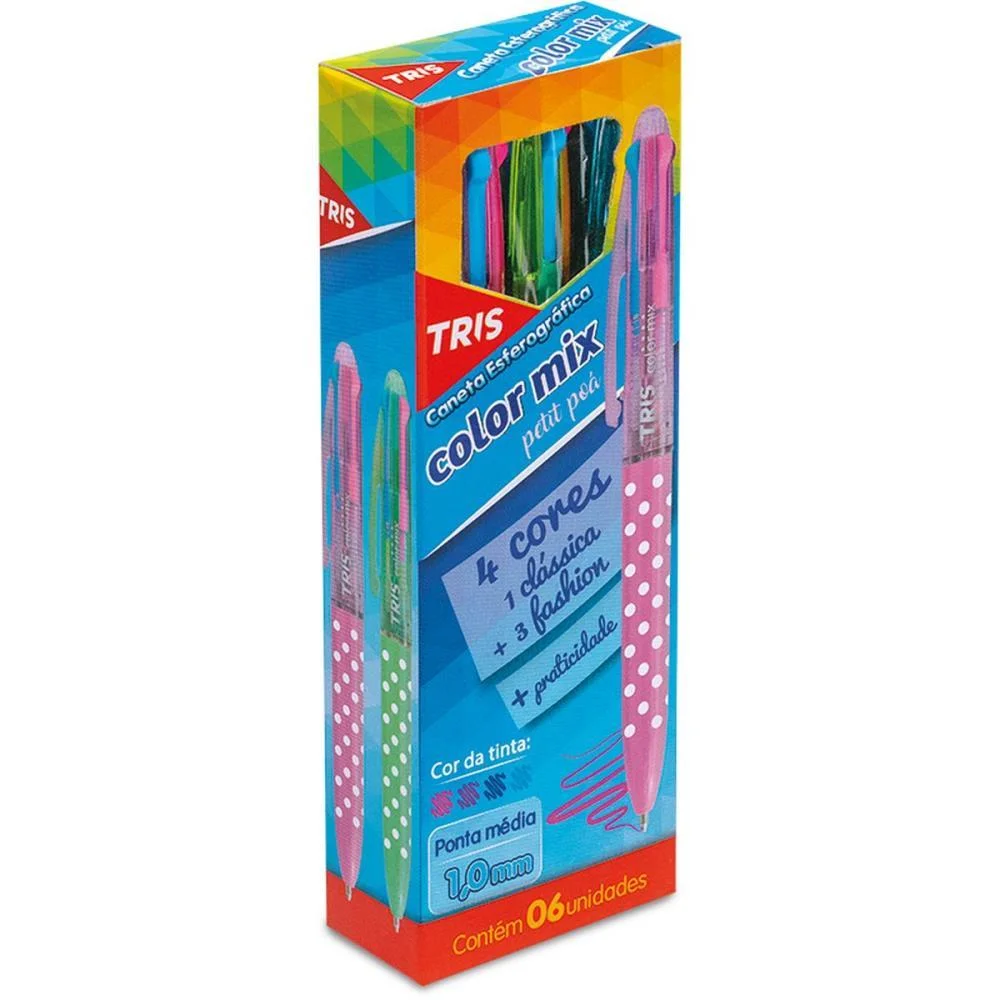 CANETA ESFEROGRAFICA TRIS COLOR MIX POA 1.0MM 4CORE SUMMIT (CX.C/06) - imagem 2
