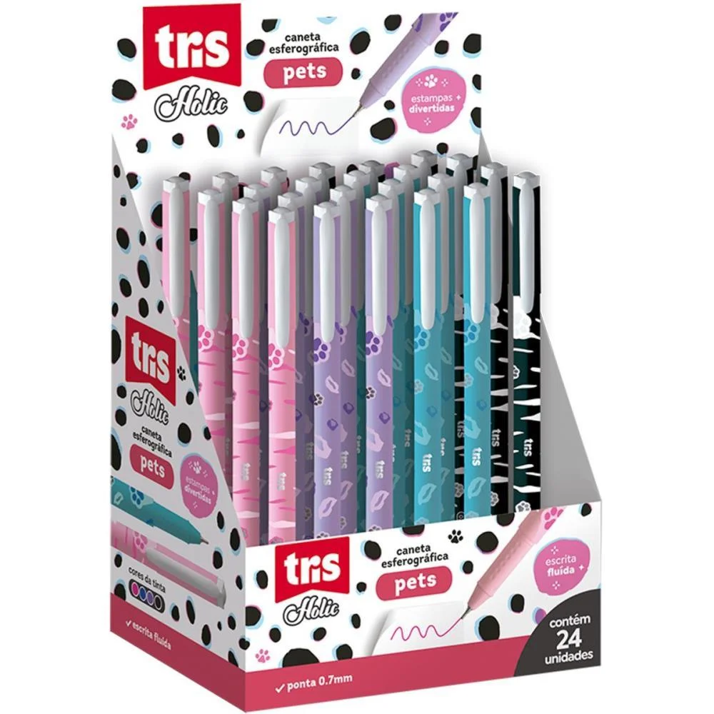 CANETA ESFEROGRAFICA TRIS PETS 0.7MM 4 CORES SUMMIT (DP.C/24) - imagem 3