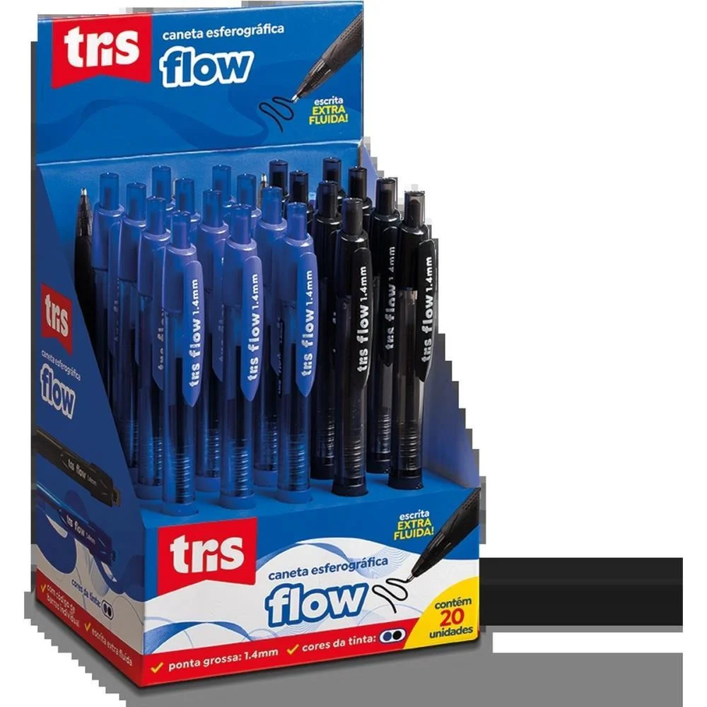 CANETA ESFEROGRAFICA TRIS FLOW RETRATIL 12AZ/8PT SUMMIT (DP.C/20) - imagem 2