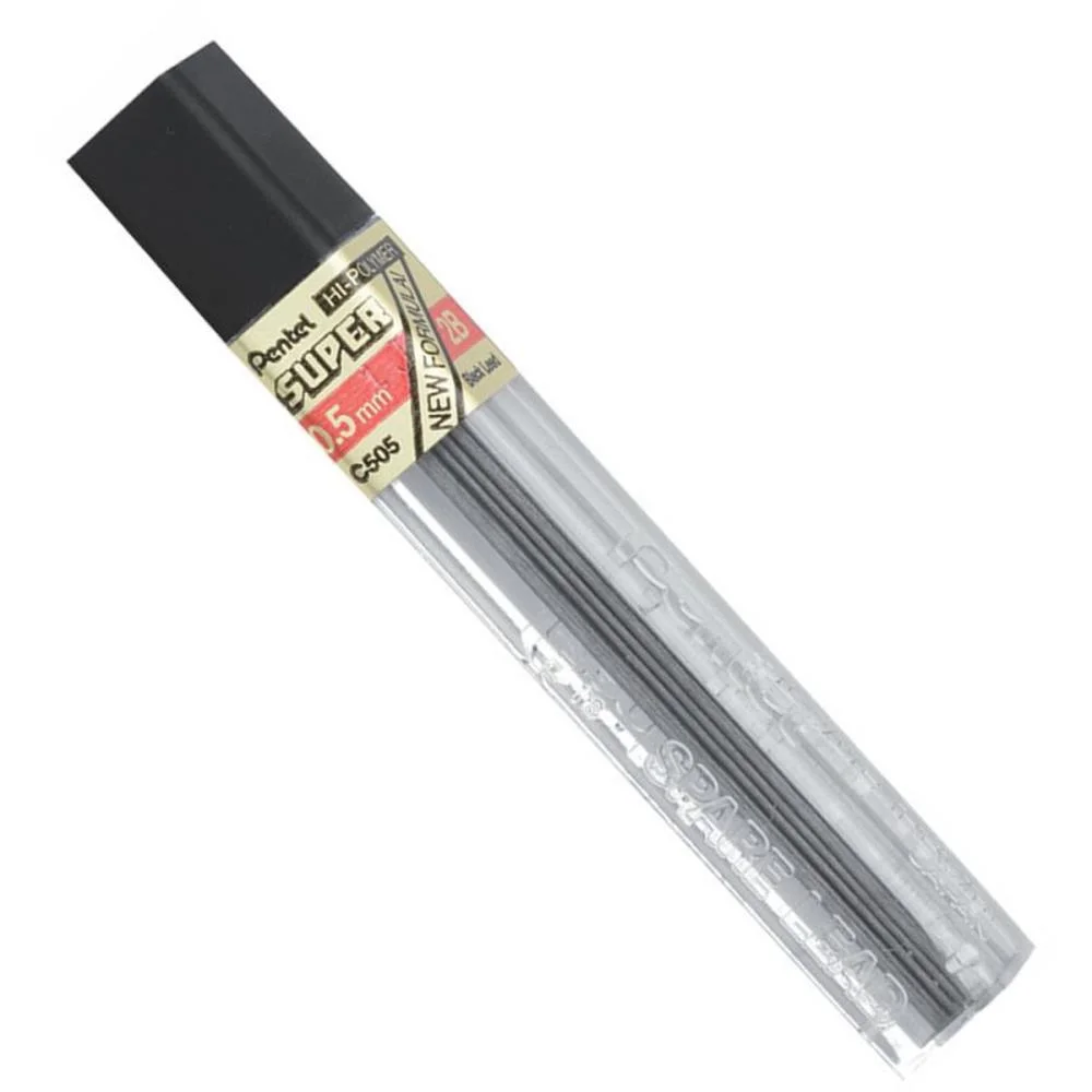 GRAFITE 0.5MM 2B HI POLYMER SUPER 12TBX12MIN PENTEL (CX.C/12) - imagem 2
