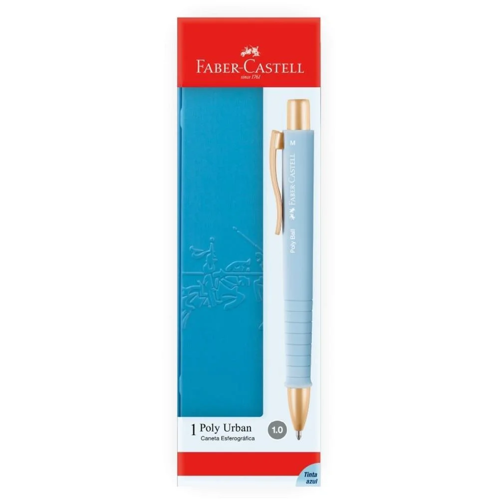 CANETA ESFEROGRAFICA POLY BALL URBAN AZ GOLD ESTOJO FABER-CASTELL (PCT.C/02) - imagem 4
