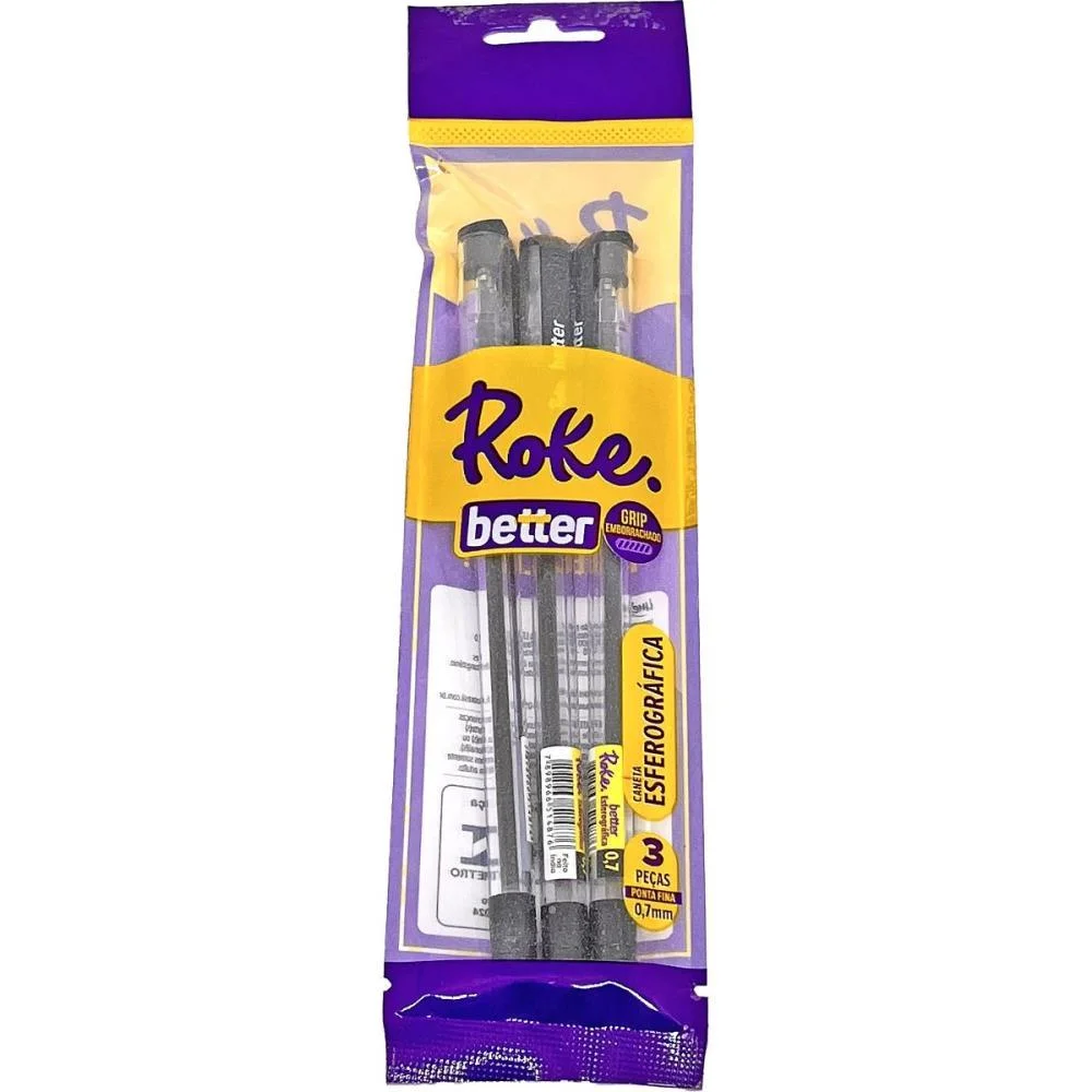CANETA ESFEROGRAFICA ROKE BETTER PRETA 0.7MM PAPER MATE (CT.C/03) - imagem 2
