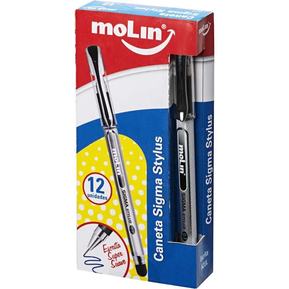 CANETA ESFEROGRAFICA SIGMA STYLUS 0.7MM AZUL MOLIN (CX.C/12) - imagem 2