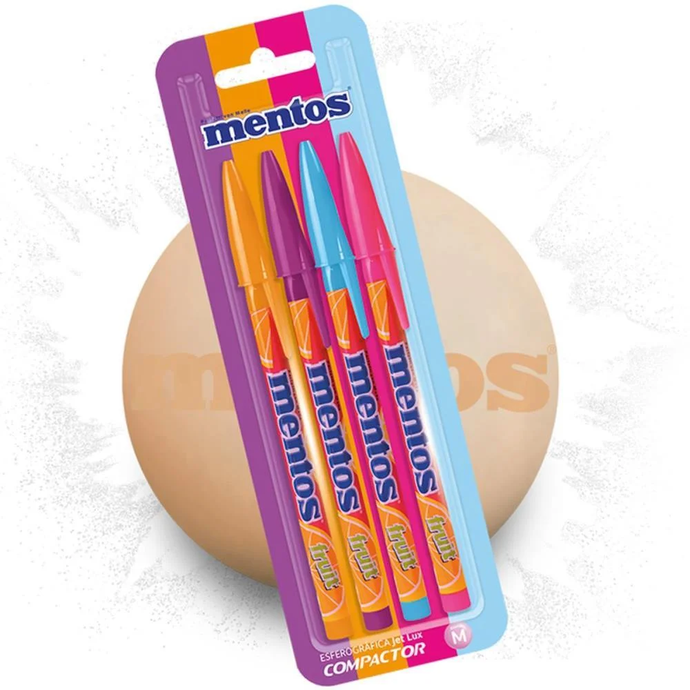 CANETA ESFEROGRAFICA MENTOS JET LUX MED.4 CORES SOR COMPACTOR (CX.C/10) - imagem 5