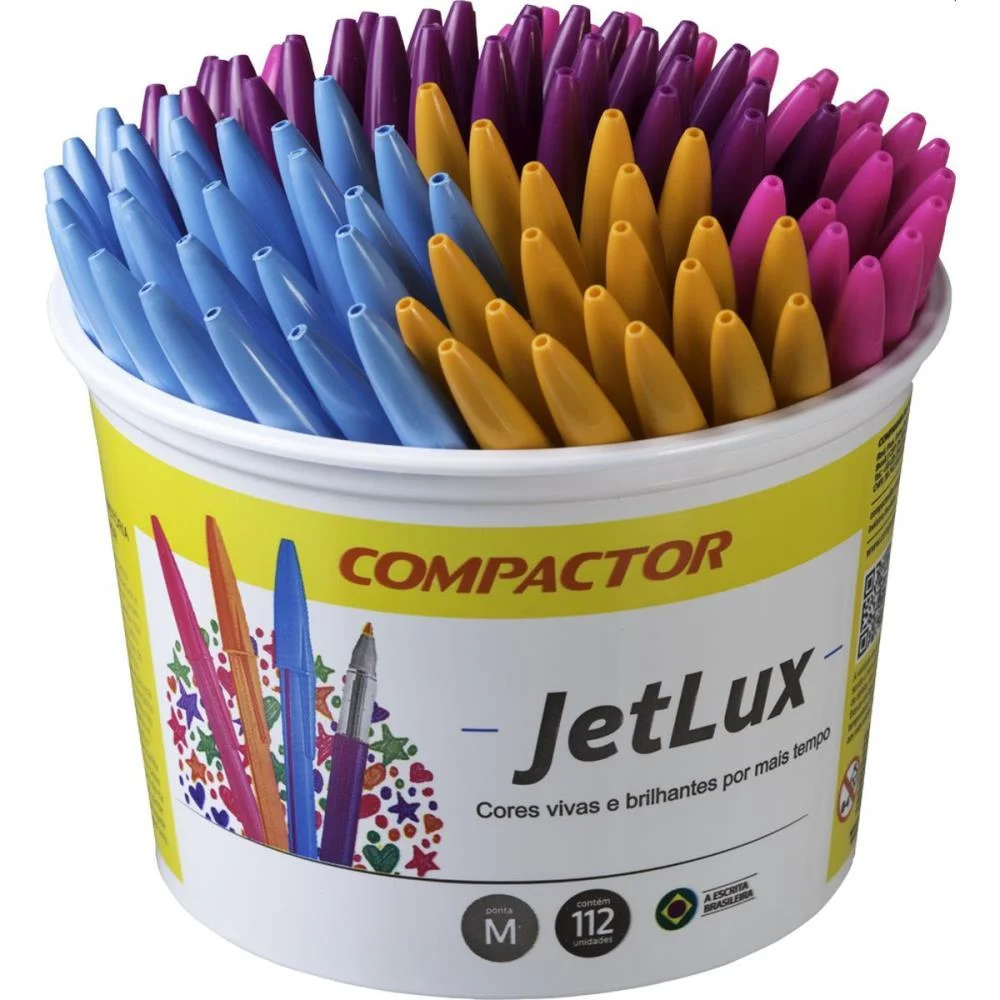 CANETA ESFEROGRAFICA JET LUX SORTIDA (LR/RX/AZ/RS) COMPACTOR (POTE-112) - imagem 2