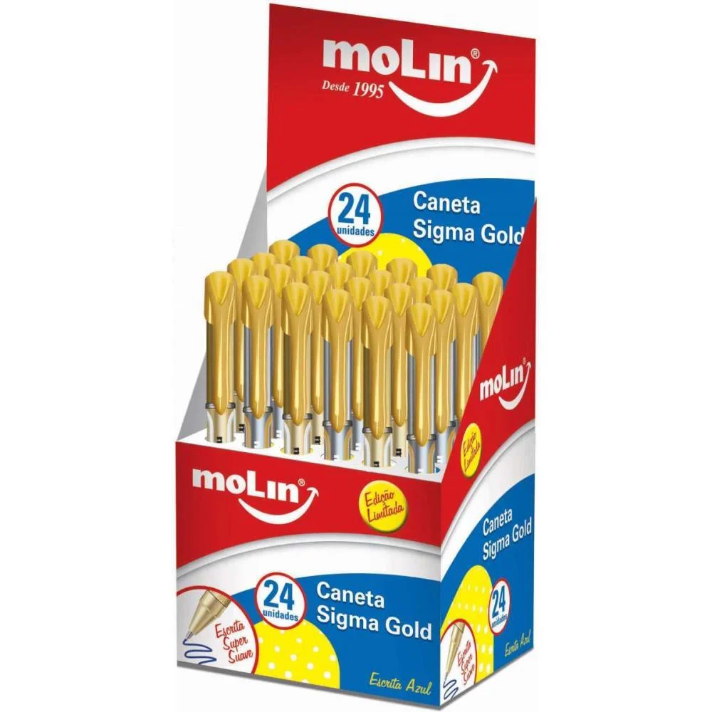 CANETA ESFEROGRAFICA SIGMA GOLD 1.0MM AZUL MOLIN (DP.C/24) - imagem 3