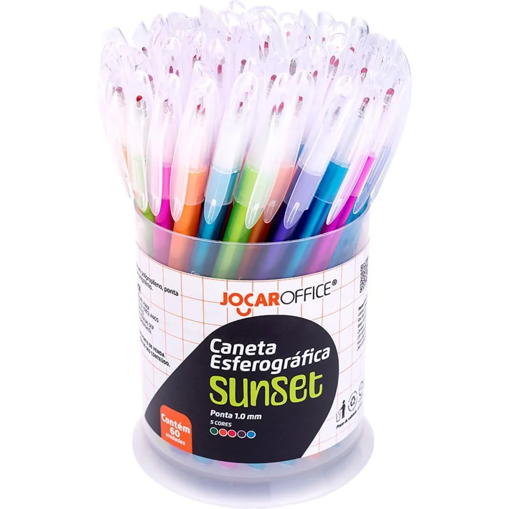 CANETA ESFEROGRAFICA JOCAR SUNSET 1.0MM 5CORES LEONORA (DP.C/60) - imagem 2