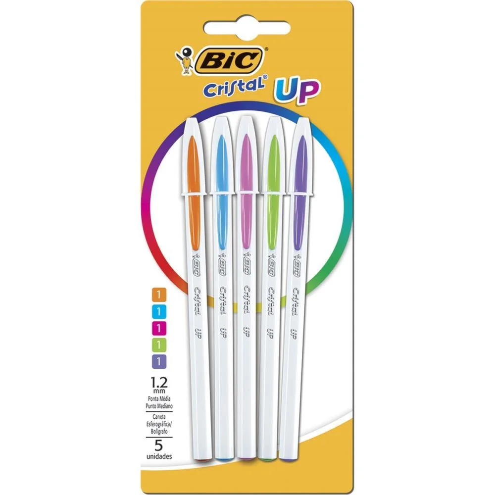 CANETA ESFEROGRAFICA CRISTAL UP COLORS 05 CORES BIC (BL.C/05) - imagem 2