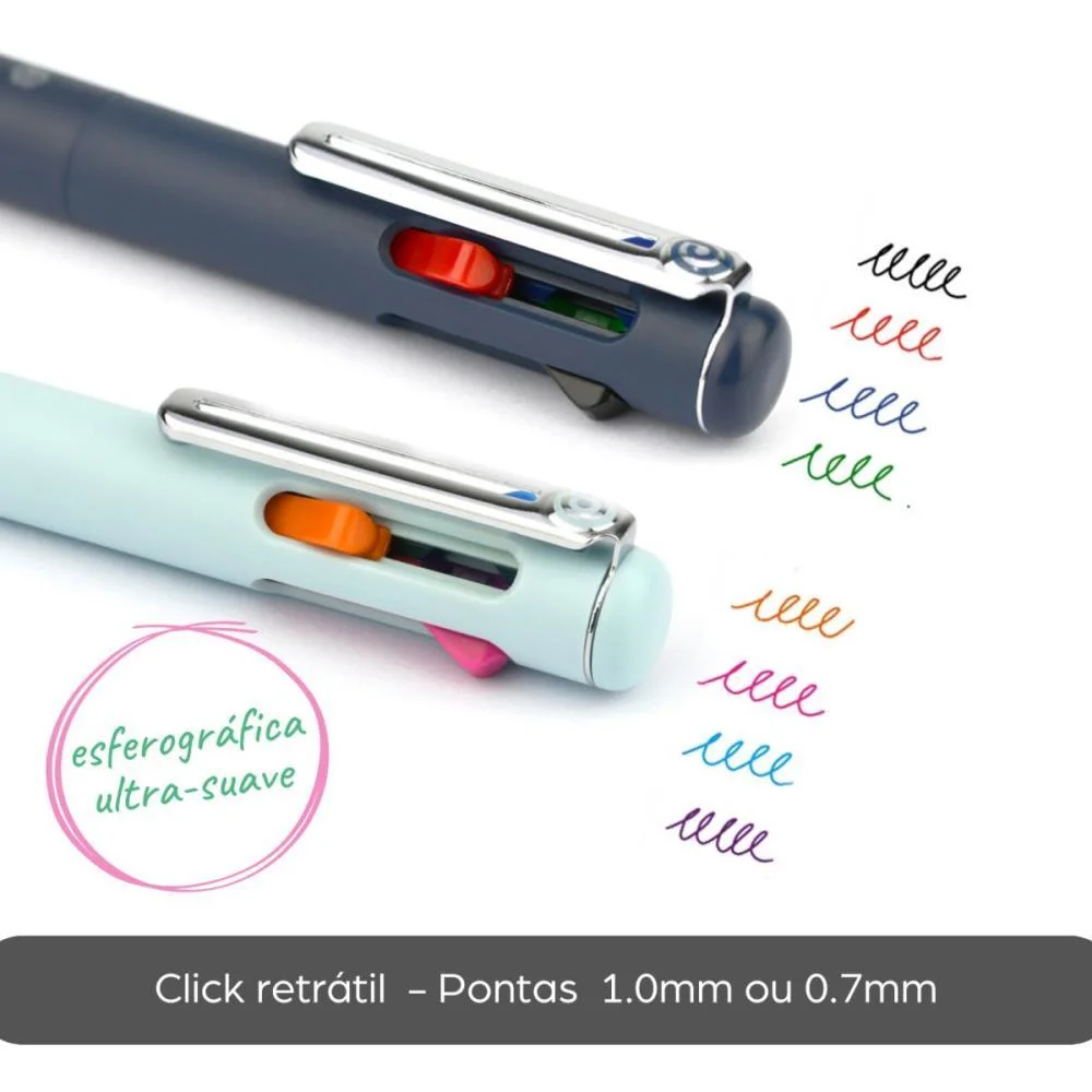 CANETA ESFEROGRAFICA IZEE 4 CORES 0.7MM AZUL PENTEL (CX.C/12) - imagem 5