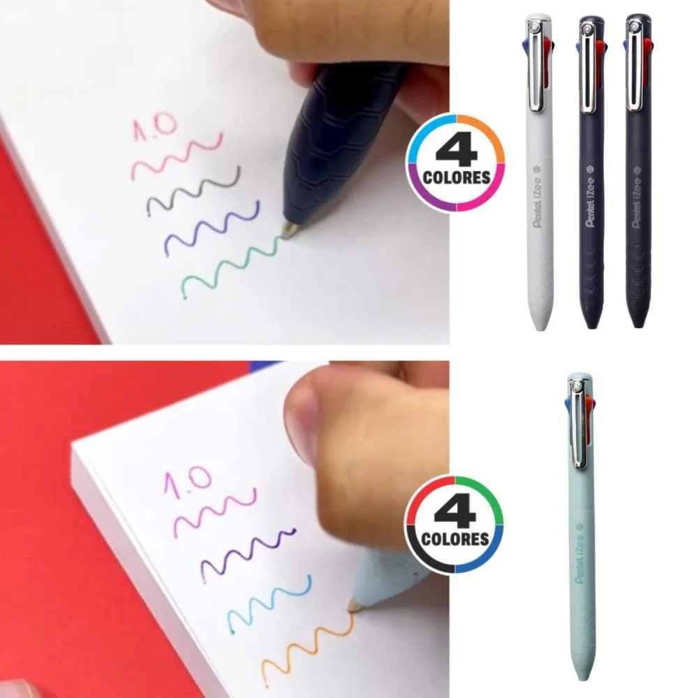 CANETA ESFEROGRAFICA IZEE 4 CORES 0.7MM AZUL PENTEL (CX.C/12) - imagem 6