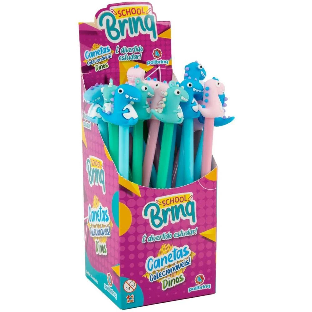 CANETA ESFEROGRAFICA DIVERTIDAS DINO (S) POLIBRINQ (DP.C/20) - imagem 2