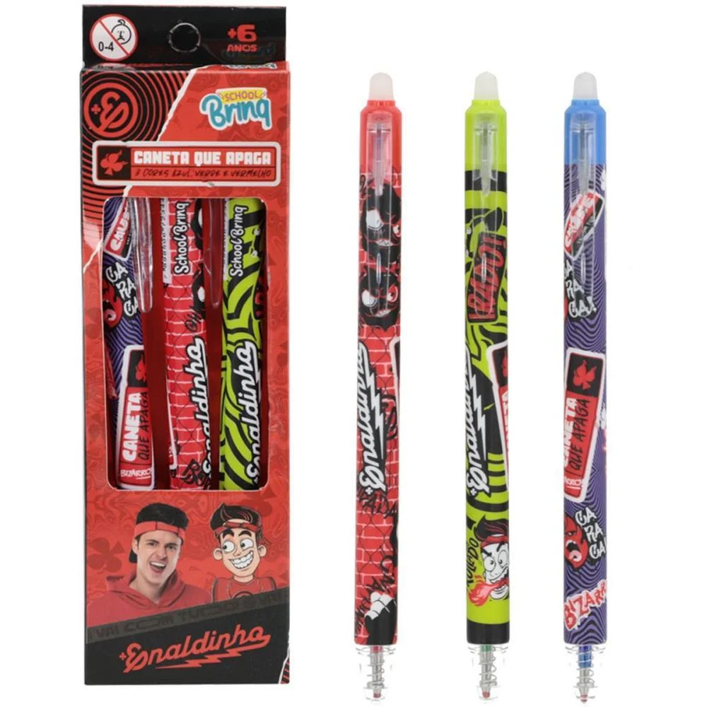 CANETA ESFEROGRAFICA ENALDINHO APAGAVEL (S) POLIBRINQ (BL.C/03) - imagem 4