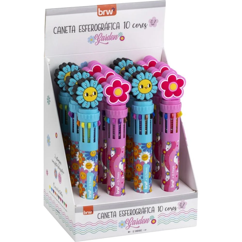 CANETA ESFEROGRAFICA DIVERT GARDEN 10 CORES 0.7MM ( BRW (DP.C/12) - imagem 6