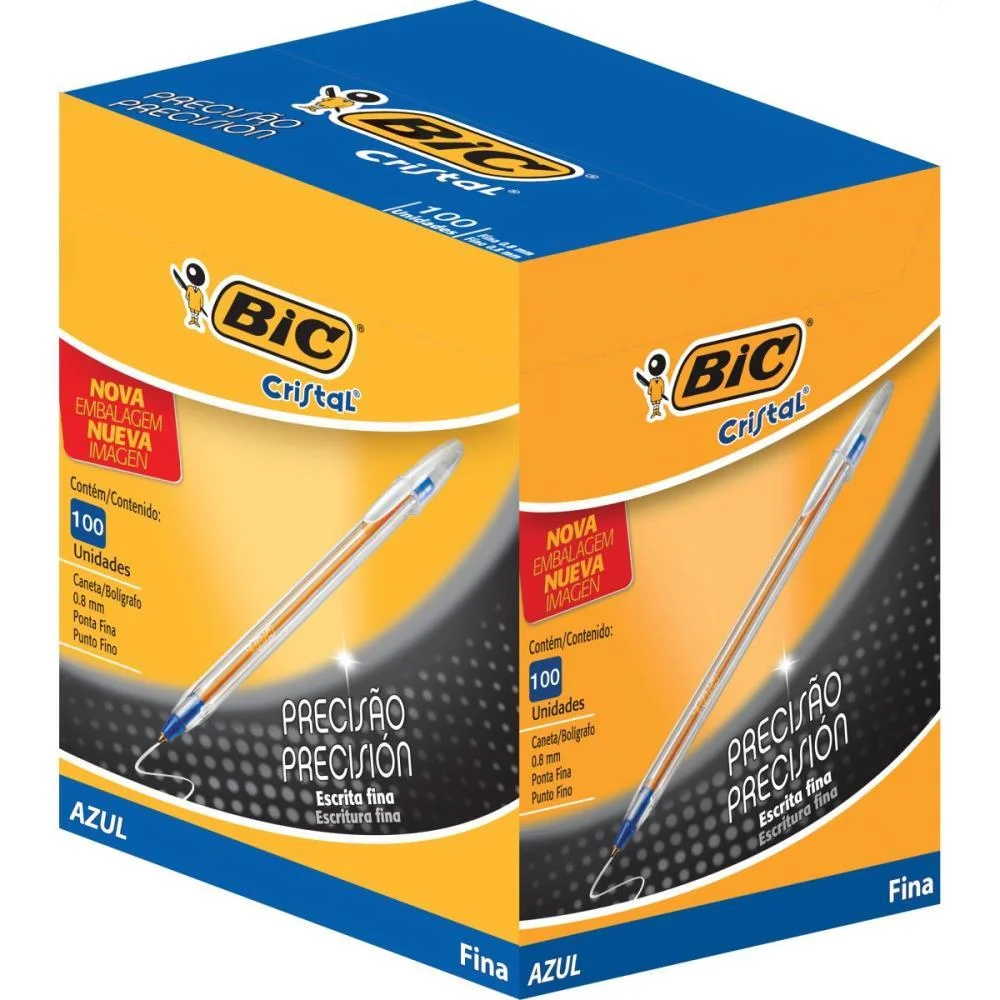 CANETA ESFEROGRAFICA CRISTAL FINA AZUL BIC (CX.C/100) - imagem 2