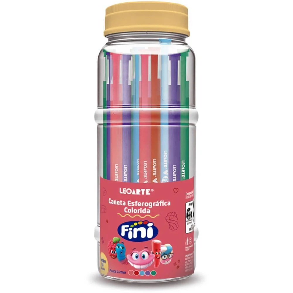 CANETA ESFEROGRAFICA FINI 0.7MM 5CORES LEONORA (POTE-50) - imagem 3