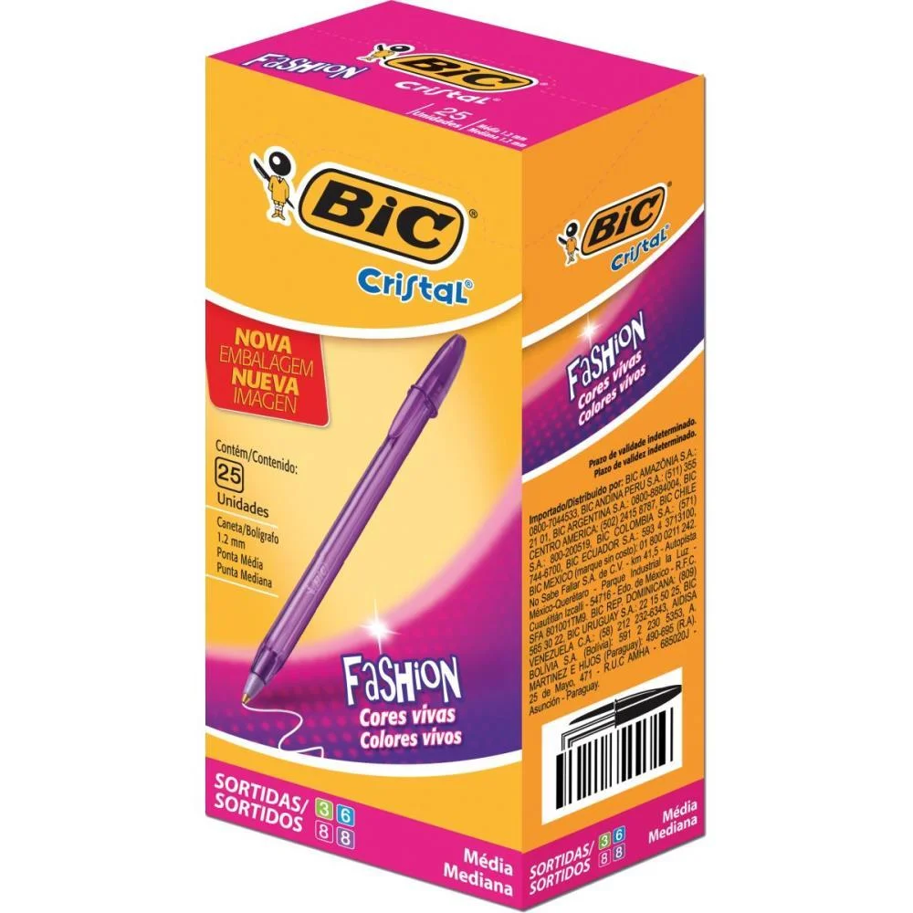 CANETA ESFEROGRAFICA CRISTAL FASHION BIC (CX.C/25) - imagem 2