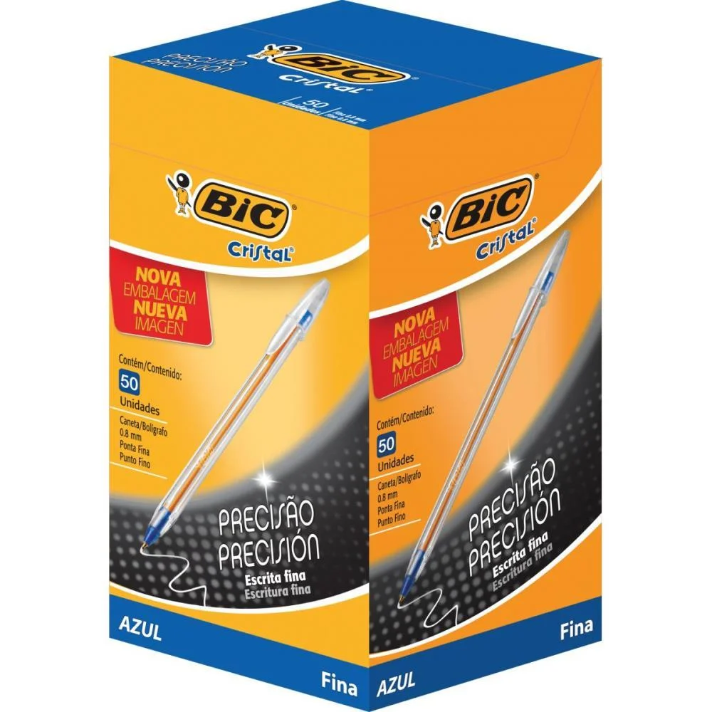 CANETA ESFEROGRAFICA CRISTAL FINA AZUL BIC (CX.C/50) - imagem 2