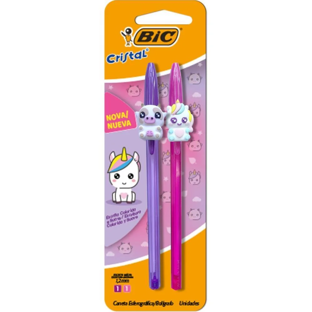 CANETA ESFEROGRAFICA CRISTAL FASHION BICHINHO RS/RX BIC (BL.C/02) - imagem 2