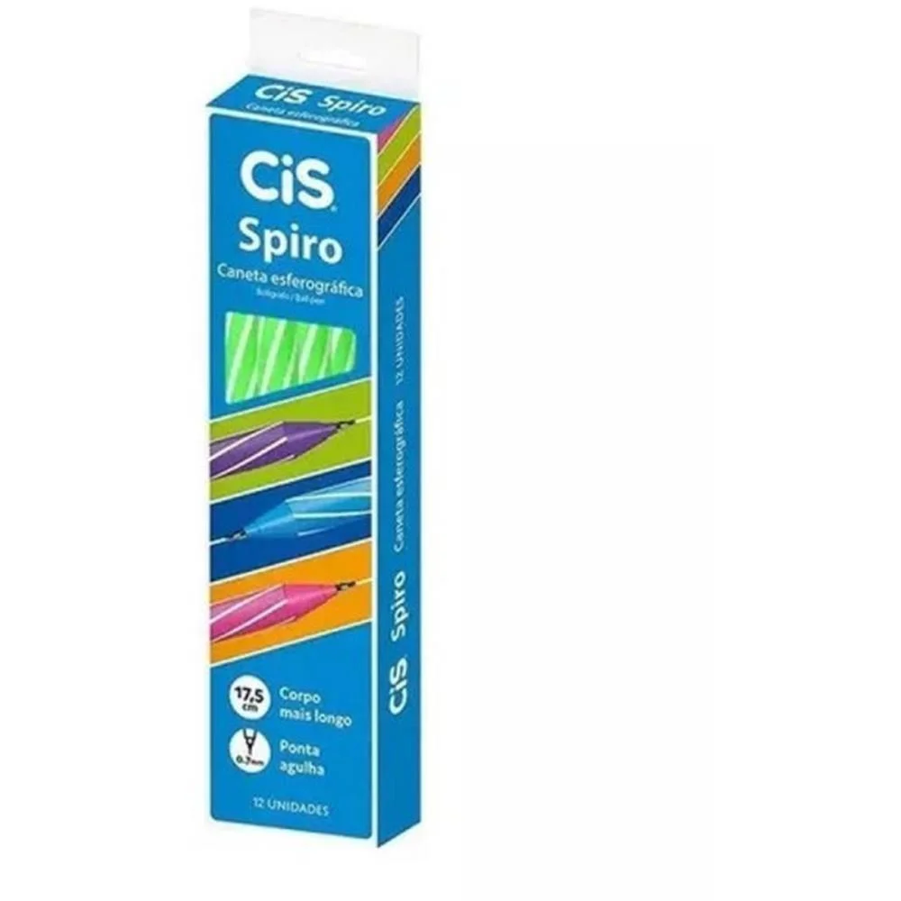 CANETA ESFEROGRAFICA CIS SPIRO 0,7MM VERDE SERTIC (CX.C/12) - imagem 2