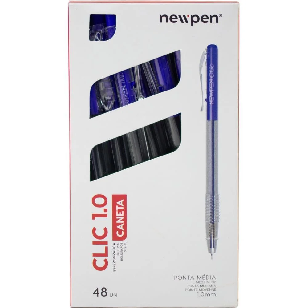 CANETA ESFEROGRAFICA CLIC 1.0MM AZUL NEWPEN (CX.C/48) - imagem 3