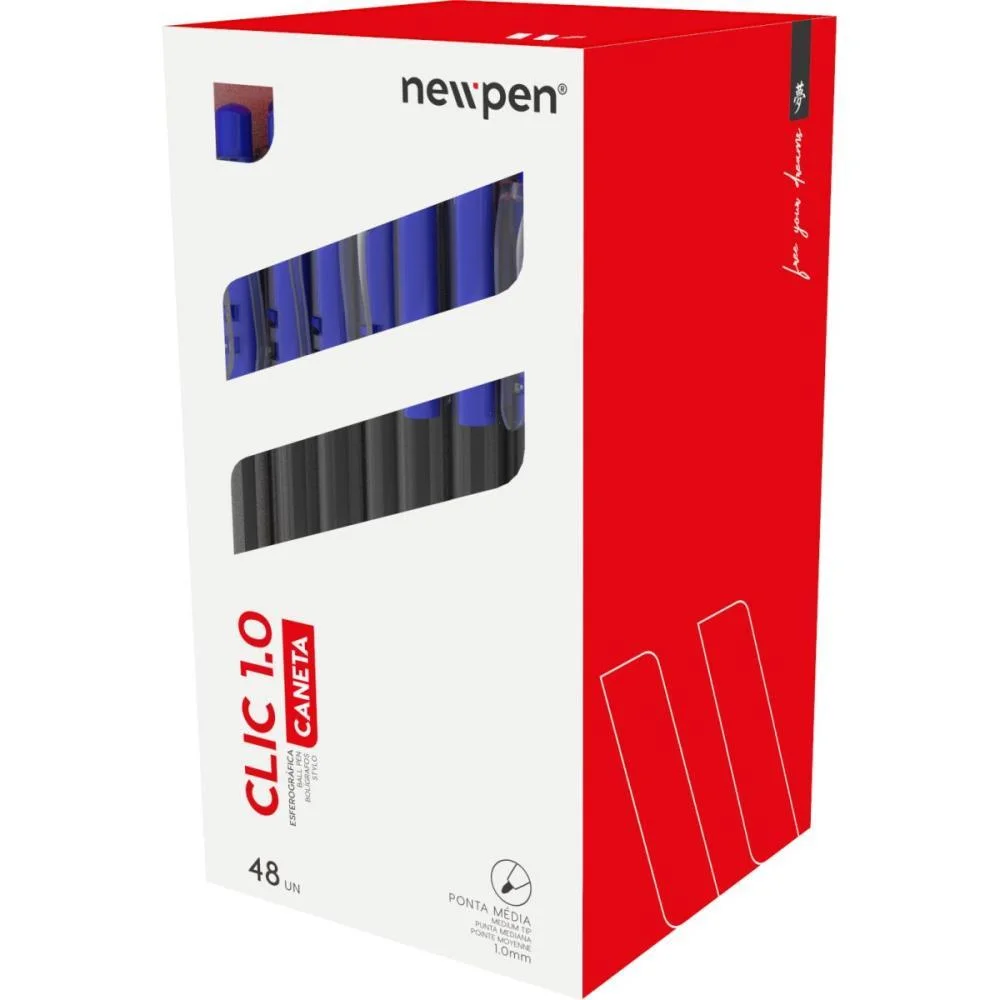 CANETA ESFEROGRAFICA CLIC 1.0MM AZUL NEWPEN (CX.C/48) - imagem 5