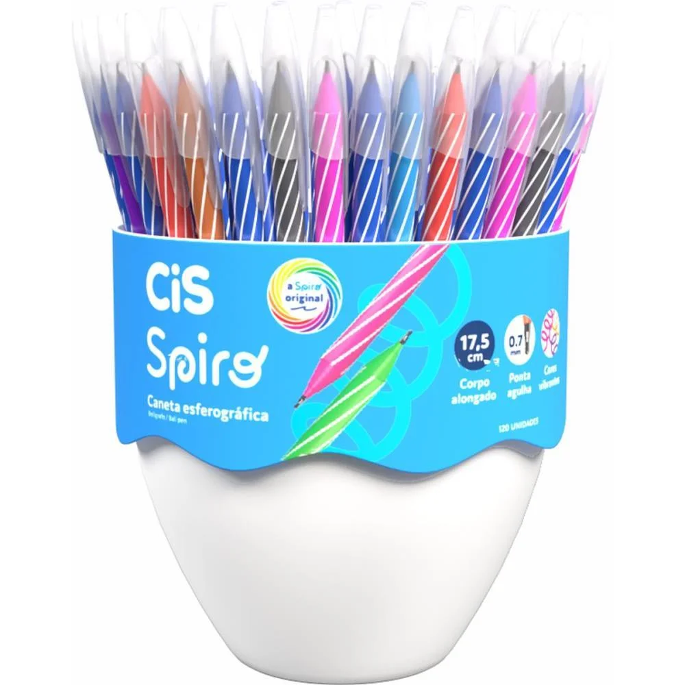 CANETA ESFEROGRAFICA CIS SPIRO 0,7MM 8 CORES (S) SERTIC (DP.C/120) - imagem 3