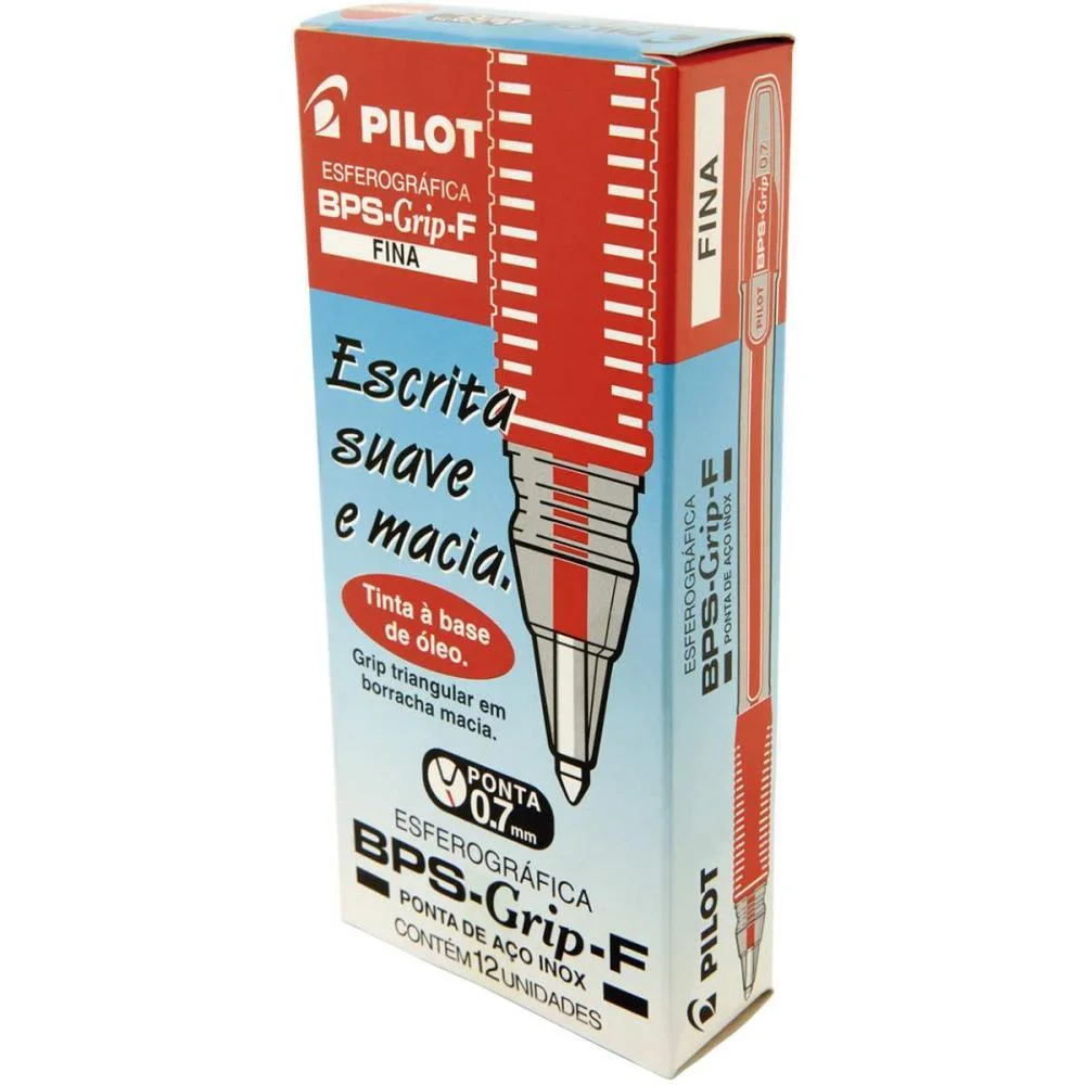 CANETA ESFEROGRAFICA BPS-GRIP-F 0.7MM VERMELHA PILOT (CX.C/12) - imagem 4