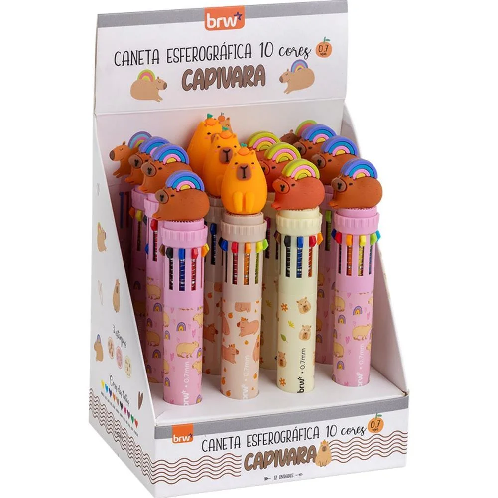 CANETA ESFEROGRAFICA CAPIVARA 10CORES 0.7MM (S BRW (DP.C/12) - imagem 9