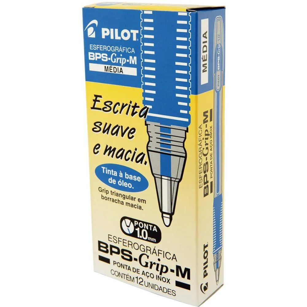 CANETA ESFEROGRAFICA BPS-GRIP-M 1.0MM AZUL PILOT (CX.C/12) - imagem 4