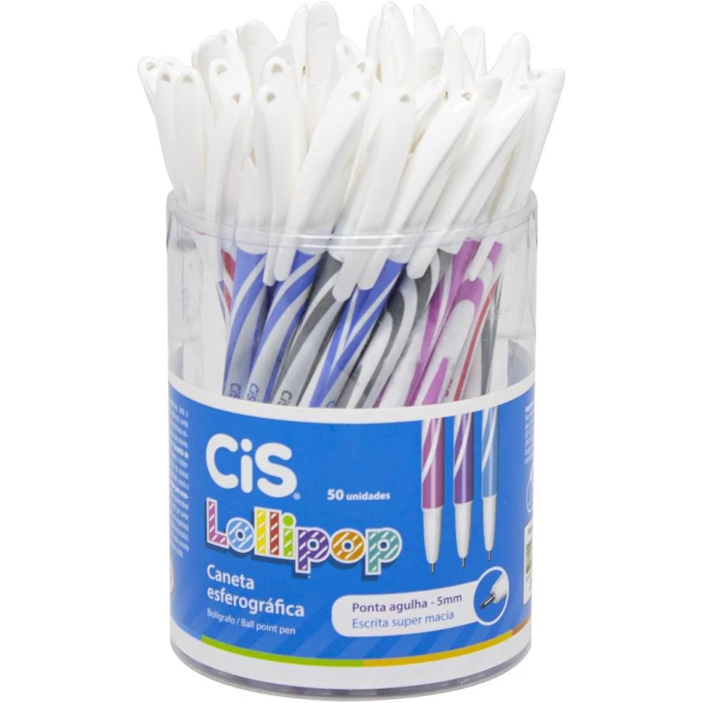 CANETA ESFEROGRAFICA CIS LOLLIPOP 0,5MM 6CORES SERTIC (POTE-50) - imagem 2