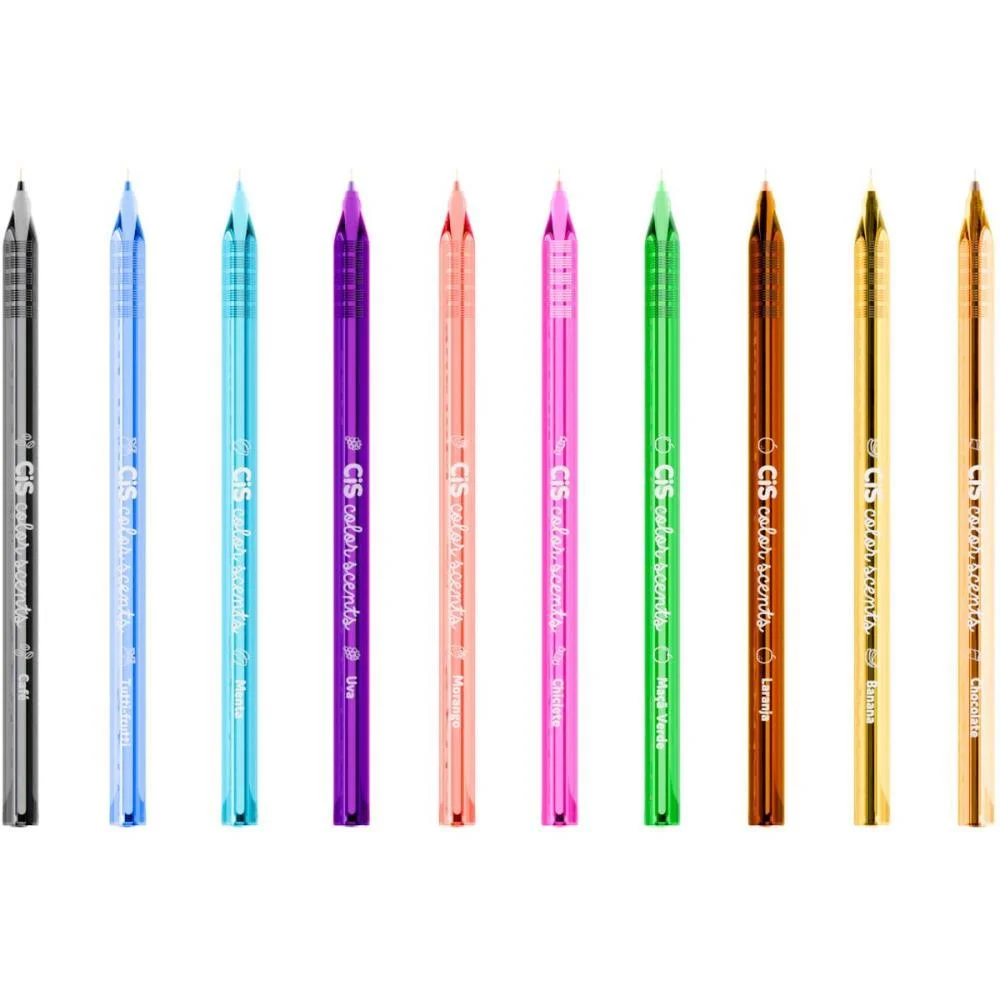 CANETA ESFEROGRAFICA CIS COLOR SCENTS 1.2MM 10CORES SERTIC (ESTOJO) - imagem 3