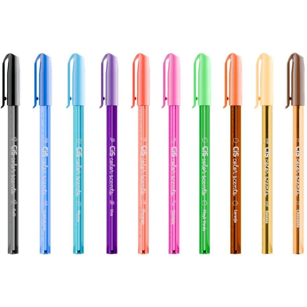 CANETA ESFEROGRAFICA CIS COLOR SCENTS 1.2MM 10CORES SERTIC (ESTOJO) - imagem 4