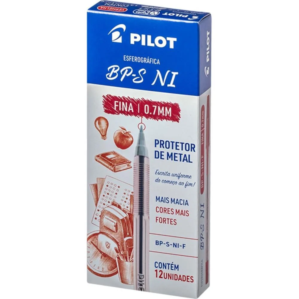 CANETA ESFEROGRAFICA BP-S 0.7MM VERMELHA PILOT (CX.C/12) - imagem 3