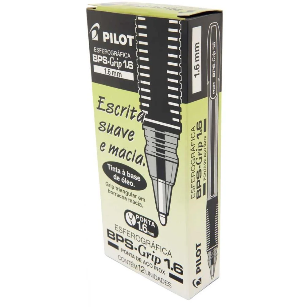 CANETA ESFEROGRAFICA BPS-GRIP 1.6MM PRETO PILOT (CX.C/12) - imagem 4
