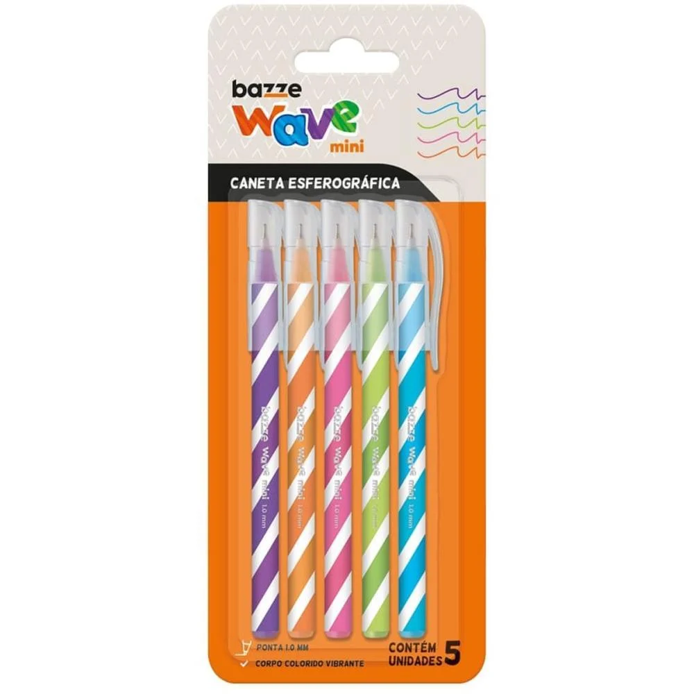 CANETA ESFEROGRAFICA BAZZE WAVE MINI 5 CORES SUMMIT (BL.C/05) - imagem 3