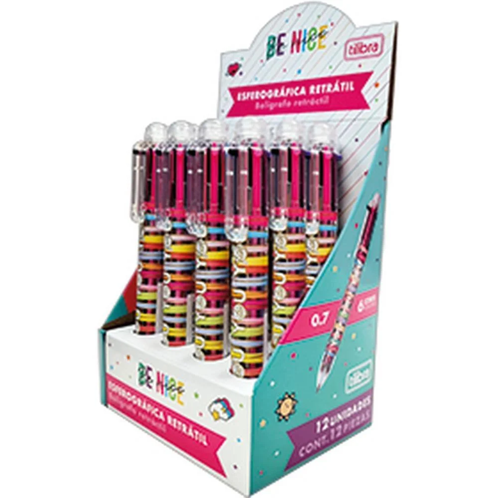 CANETA ESFEROGRAFICA BE NICE TROCA AUTOMATICA 6COR. TILIBRA (DP.C/12) - imagem 2