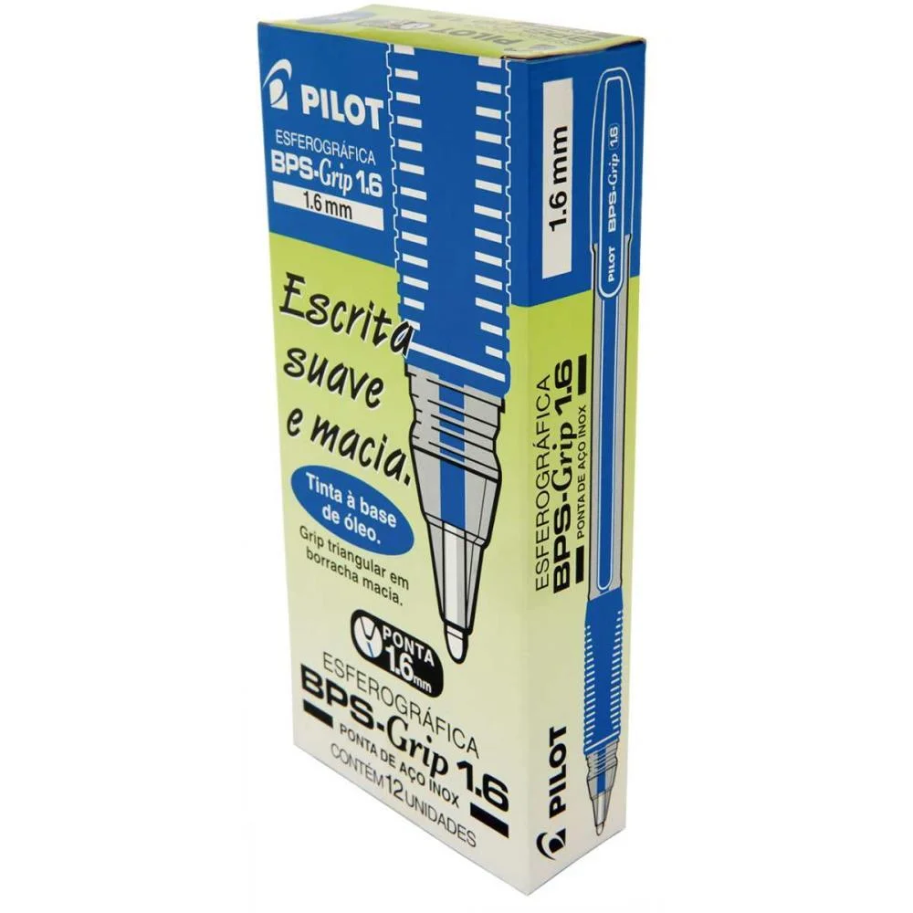 CANETA ESFEROGRAFICA BPS-GRIP 1.6MM AZUL PILOT (CX.C/12) - imagem 4