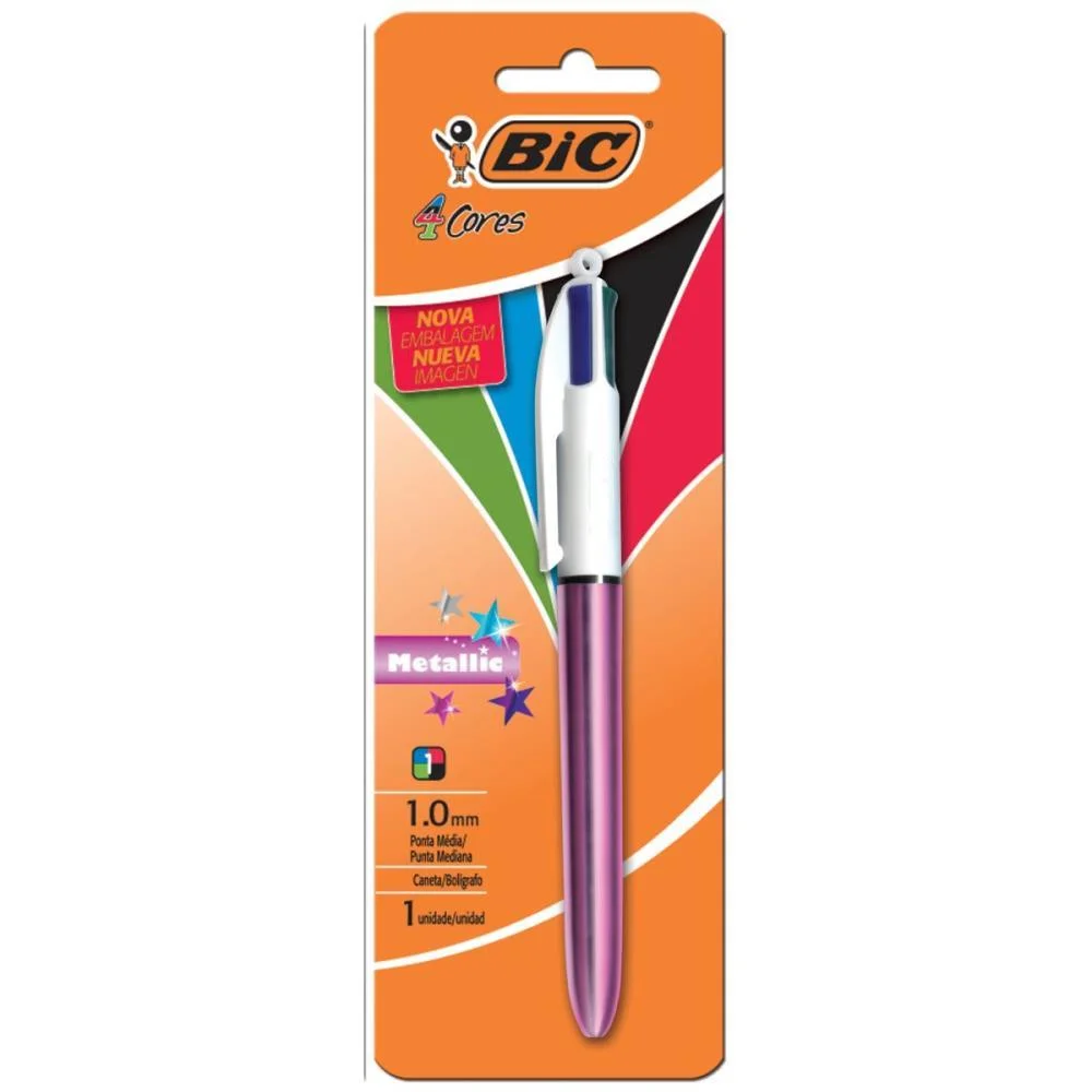 CANETA ESFEROGRAFICA BIC 4 CORES METALLIC CORPO RS BIC (BL.C/01) - imagem 3