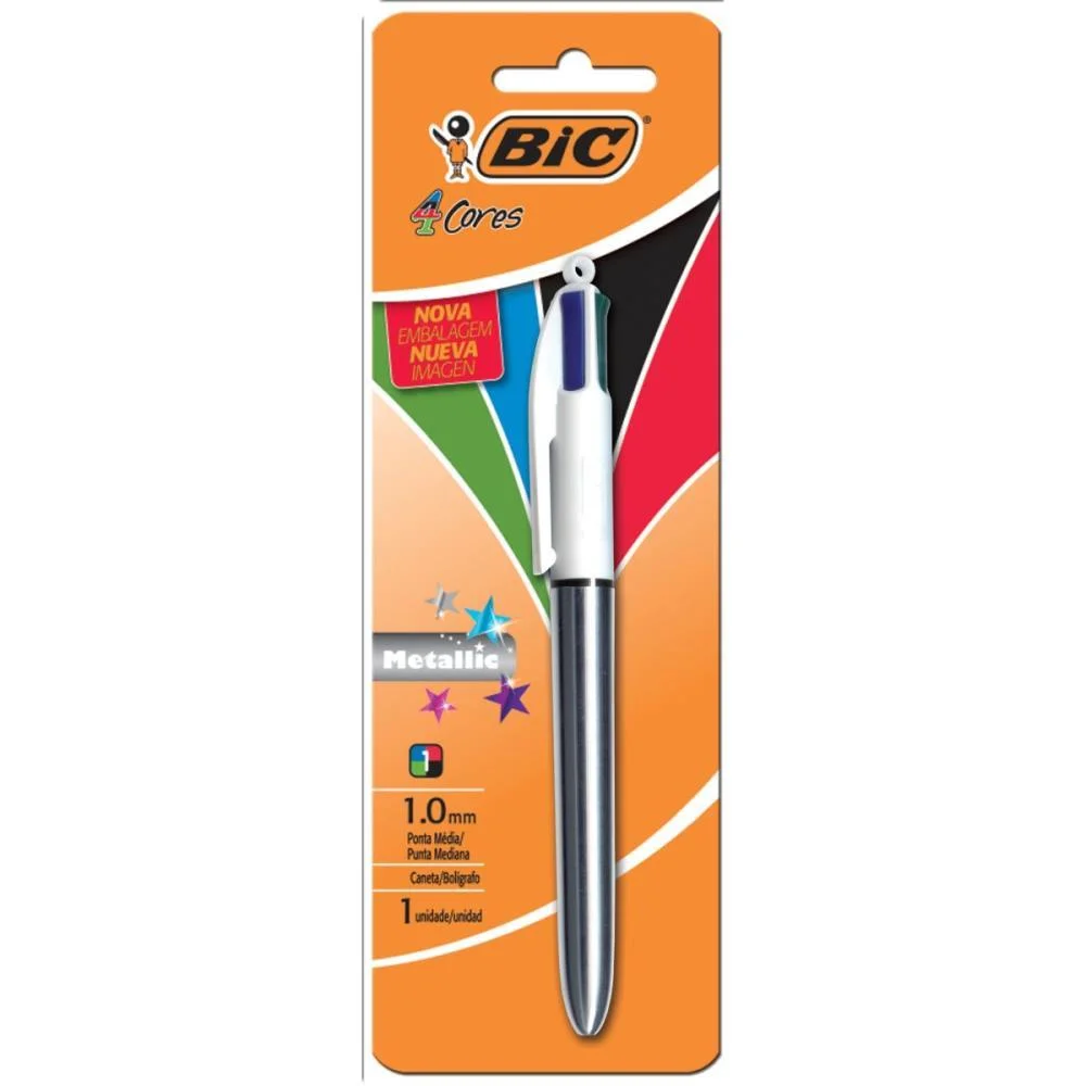 CANETA ESFEROGRAFICA BIC 4 CORES METALLIC CORPO PTA BIC (BL.C/01) - imagem 4