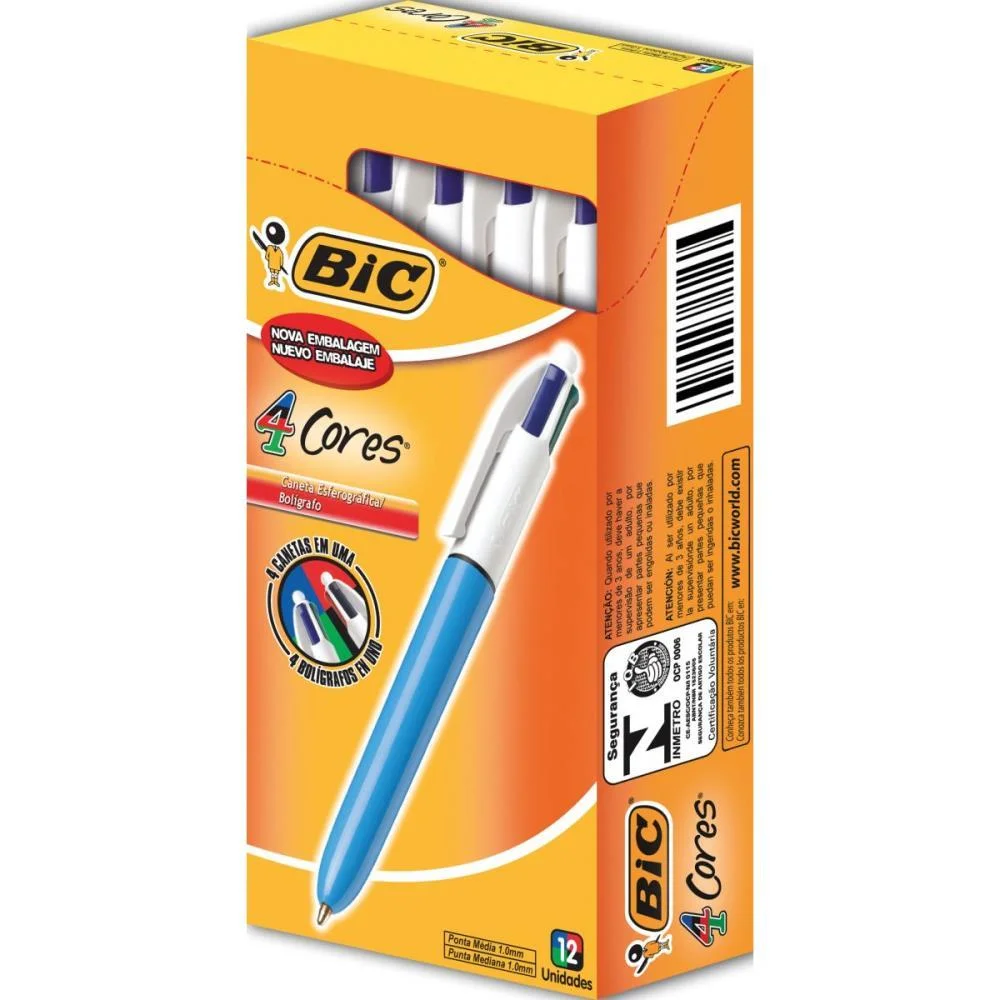 CANETA ESFEROGRAFICA BIC 4 CORES BIC (CX.C/12) - imagem 3