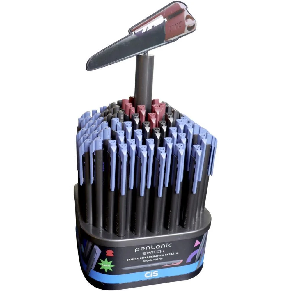 CANETA ESFEROGRAFICA RETRATIL CIS PENTONIC 0.7MM SORT. RETR. SERTIC (DP.C/100) - imagem 2