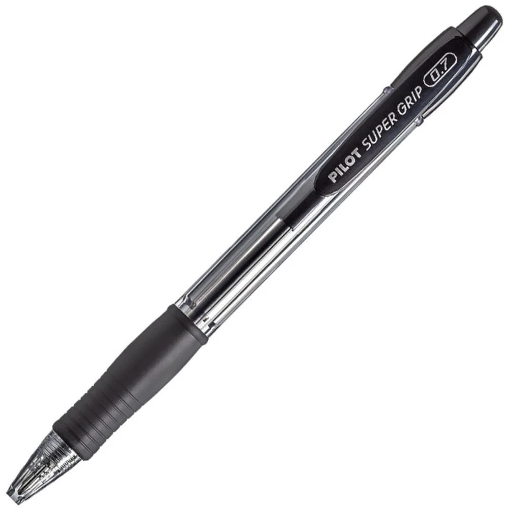 CANETA ESFEROGRAFICA RETRATIL BPSG-S SUPERGRIP 0.7MM PRETA PILOT (CX.C/12) - imagem 4