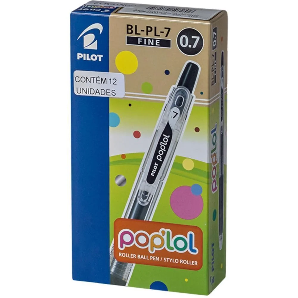 CANETA ESFEROGRAFICA RETRATIL BL-PL-7 POP LOL 0.7MM PRETO PILOT (CX.C/12) - imagem 4