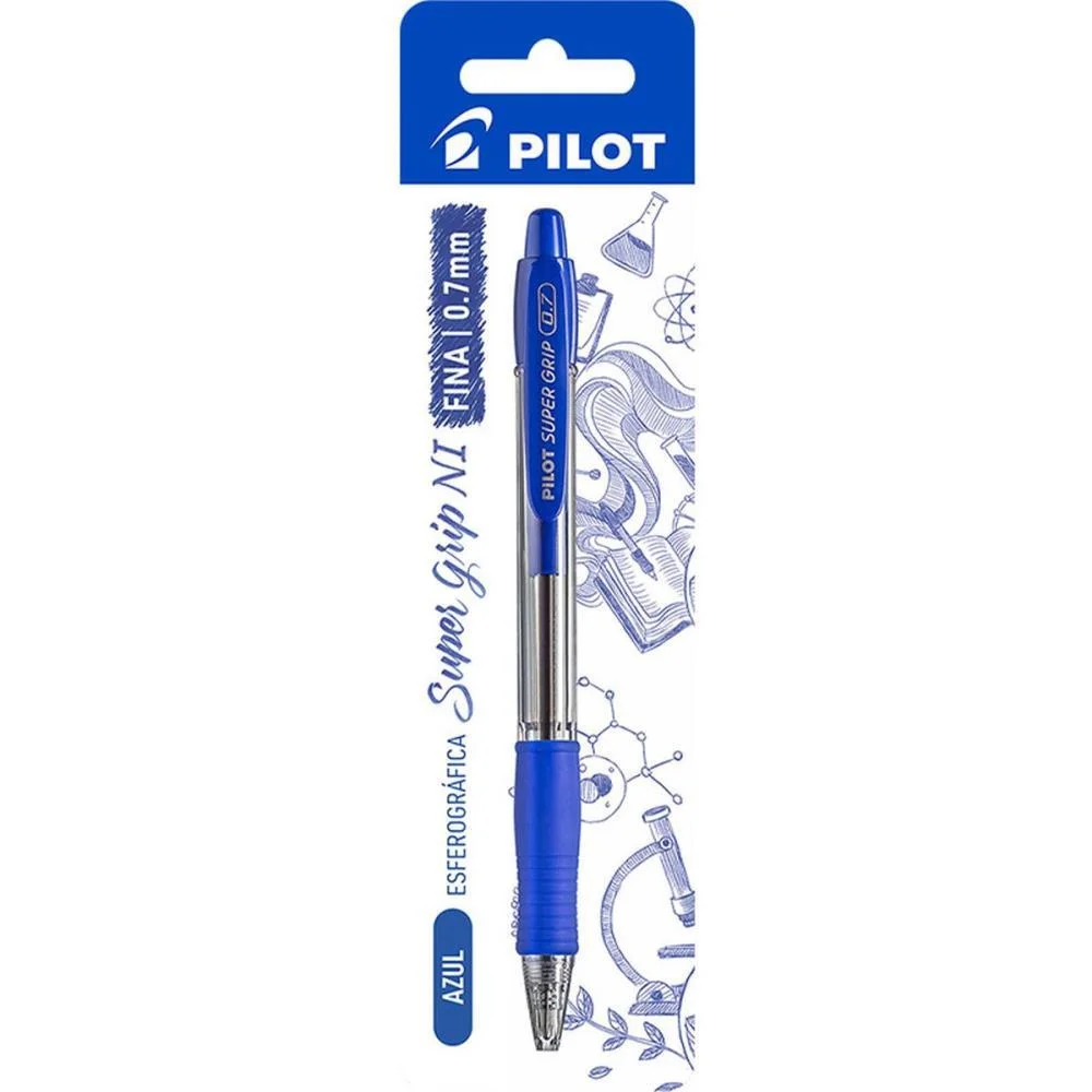 CANETA ESFEROGRAFICA RETRATIL BPGP-SUPER GRIP-10R 0.7 AZUL PILOT (BLISTER) - imagem 2