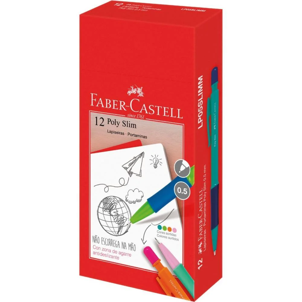 LAPISEIRA 0.5MM POLY SLIM MIX (S) FABER-CASTELL (CX.C/12) - imagem 2