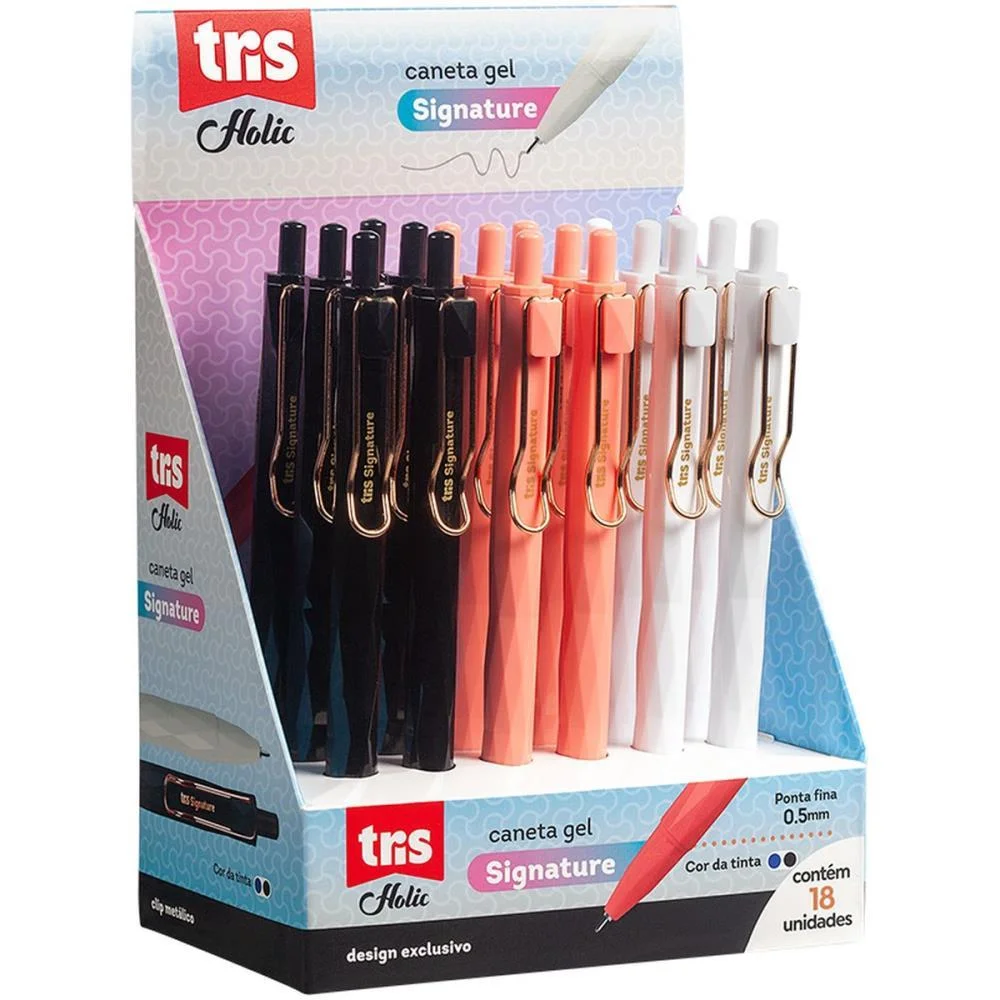 CANETA GEL TRIS SIGNATURE RETR.0.5MM 3COR SUMMIT (DP.C/18) - imagem 3