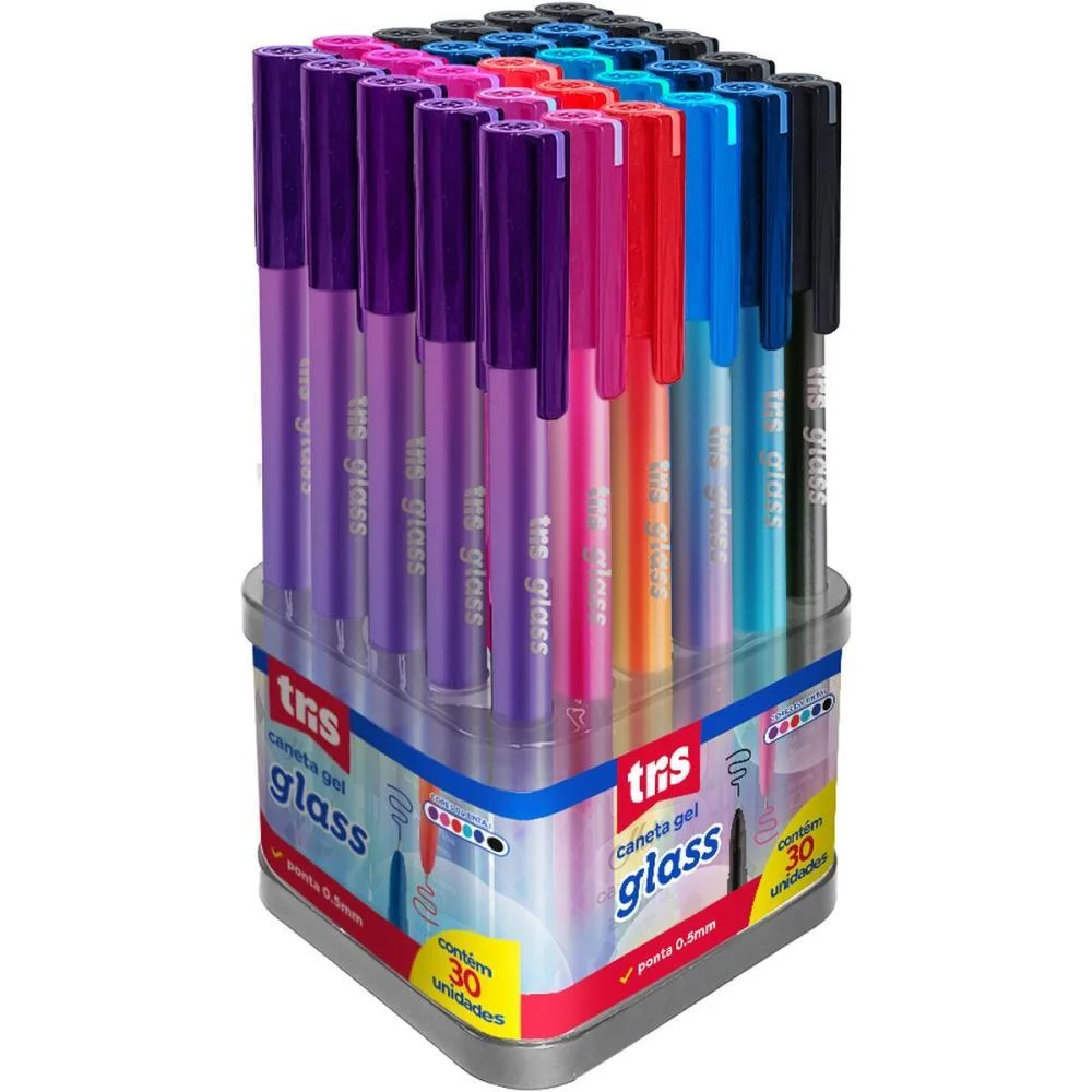 CANETA GEL TRIS GLASS 0.5MM 6 CORES SUMMIT (DP.C/30) - imagem 4